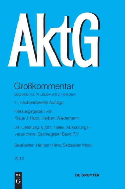 Buy 221; Titelei, Abkurzungsverzeichnis, Sachregister Band 7/1 (English, Heribert Hirte) — BookShops.in