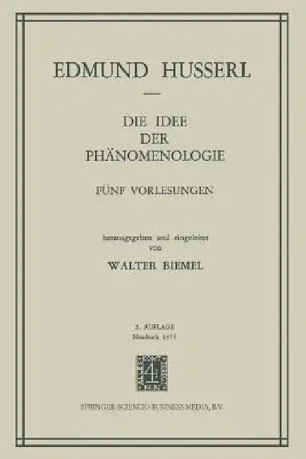 Buy Die Idee Der Phanomenologie (English, Edmund Husserl) — BookShops.in